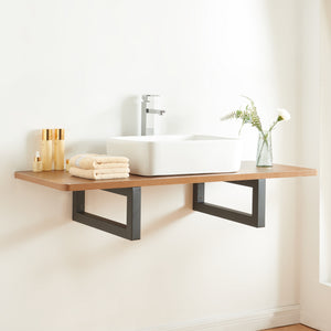 Set Hawangen di 2 Supporti per Mobili 'Fai da Te' Montaggio a Parete in Acciaio - Nero [en.casa]