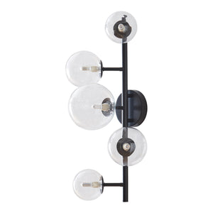 Lampada da Parete Makkor con 5 Paralumi Sferici in Vetro - Vari Colori lux.pro