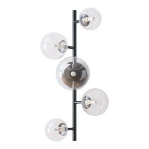 Lampada da Parete Makkor con 5 Paralumi Sferici in Vetro - Vari Colori lux.pro
