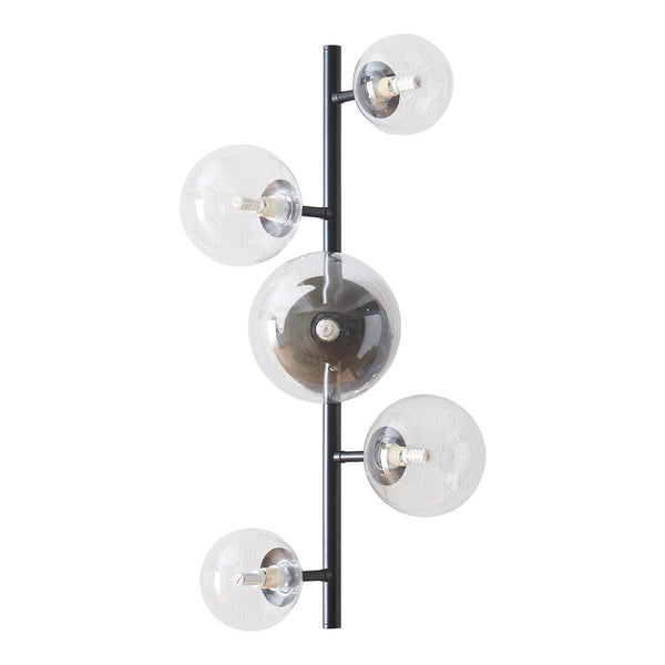 Lampada da Parete Makkor con 5 Paralumi Sferici in Vetro - Vari Colori lux.pro