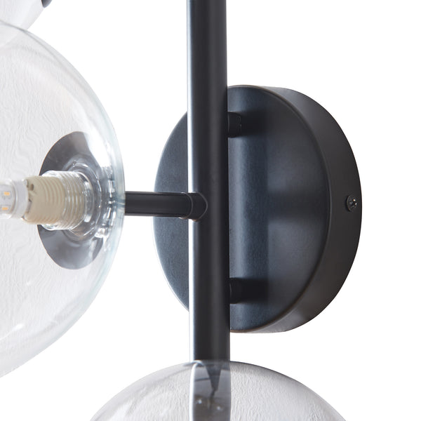 Lampada da Parete Makkor con 5 Paralumi Sferici in Vetro - Vari Colori lux.pro
