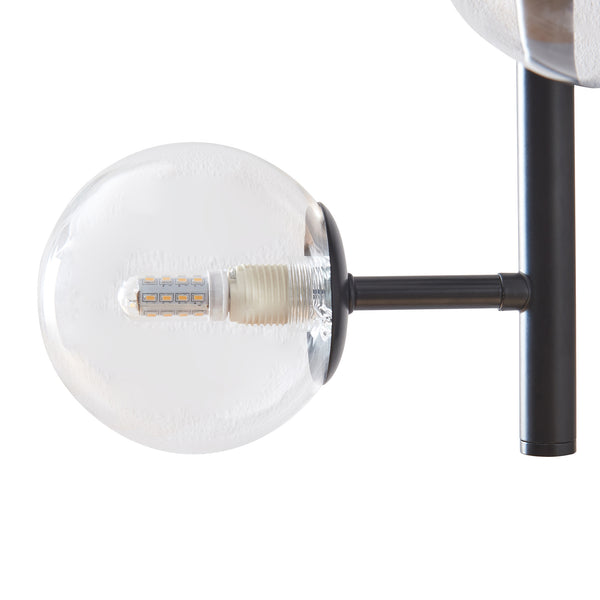 Lampada da Parete Makkor con 5 Paralumi Sferici in Vetro - Vari Colori lux.pro