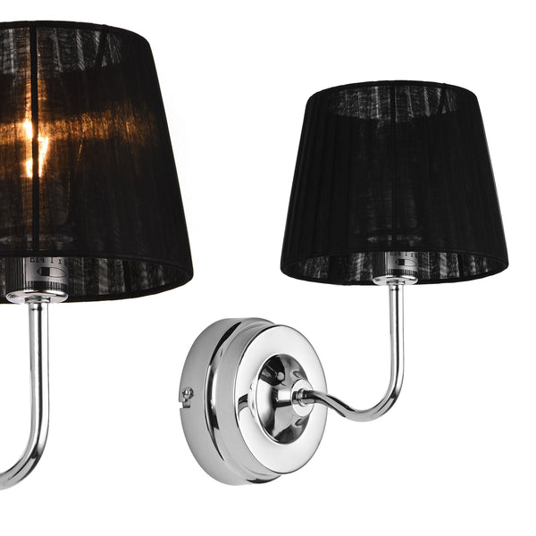 [lux.pro] Lampada da parete moderna in metallo, tessuto - paralume circa 11,5 cm (sopra) - 15 cm (sotto)