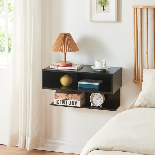 Mensola da parete Gauldal 57x30x32 cm Nero [en.casa] - premiumXL