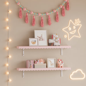 Bambini - Set di 2 mensole da parete Vestnes 80x17x4 cm Cotton Candy [en.casa] - premiumXL