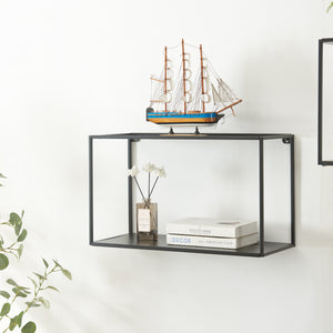 Mensola da parete Notodden Nero Acciaio [en.casa] - premiumXL