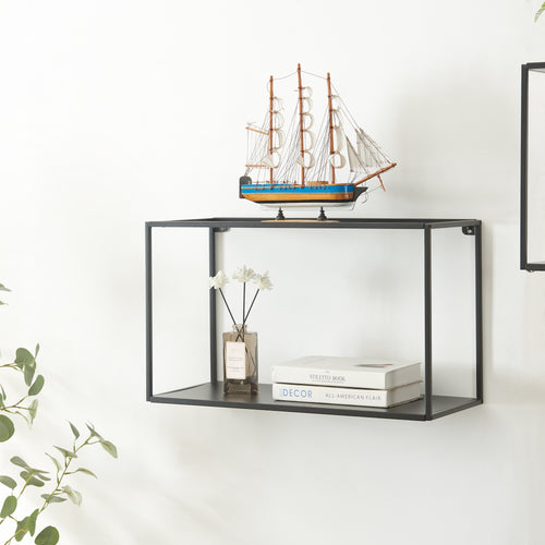 Mensola da parete Notodden Nero Acciaio [en.casa] - premiumXL