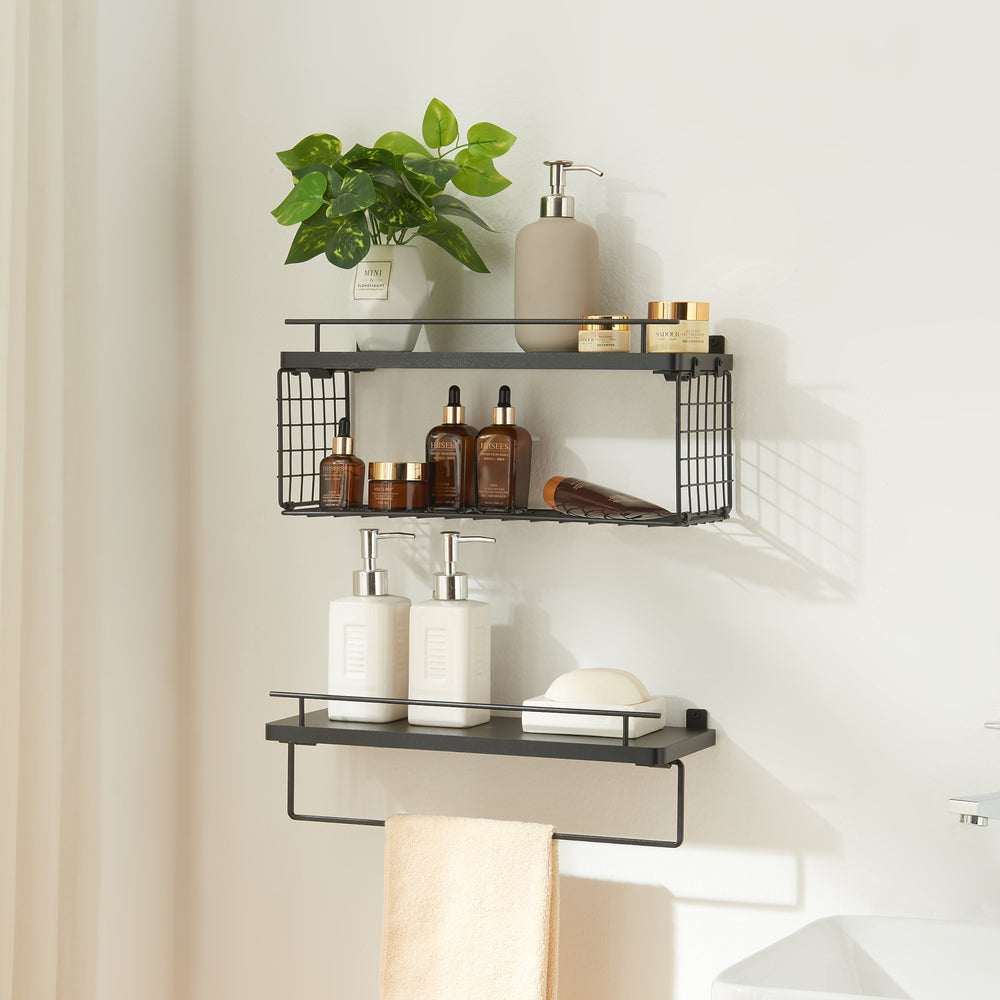 Wandregal Vik 2er Set Schwarz [en.casa] - premiumXL