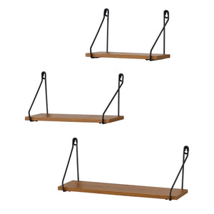 Mensola da parete Randers 3 pz. varie dimensioni tono legno scuro en.casa - premiumXL