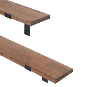 Set di 2 Mensole da Muro 'Løgstør' Consolle da Parete in Legno di Pino con Staffe  - Vari Colori [en.casa]