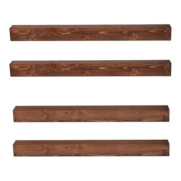 Set di 2/4 Mensole da Muro 'Munkebo' 100 x 9 x 9 cm Mensole in Legno di Pino [en.casa] 