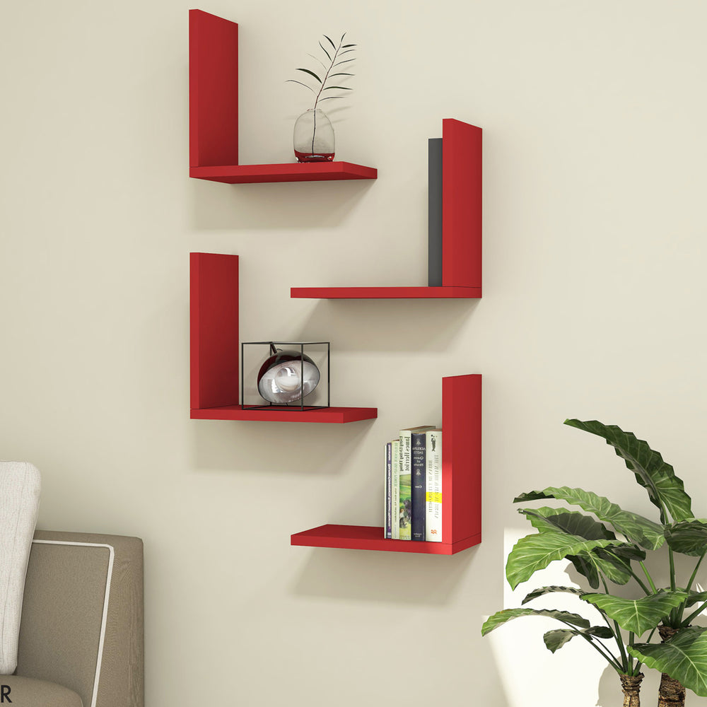 Mensola da parete Broby set da 4 pezzi 30 x 30 x 16 cm in diversi colori [en.casa] - premiumXL