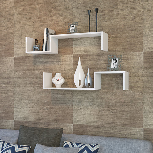 Mensola da parete Gram set da 2 bianco [en.casa]