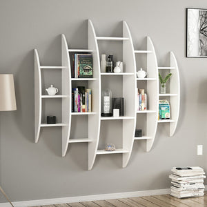 Mensola da parete Dianalund 147x146x29 cm Bianco [en.casa]