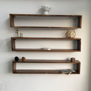 Set di 3 Mensole da Muro 'Næstved' in Legno di Pino (LxPxA) 100 x 14 x 18 cm [en.casa]