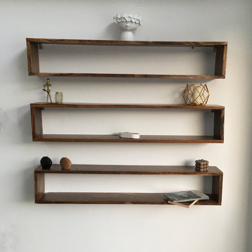 Set di 3 Mensole da Muro 'Næstved' in Legno di Pino (LxPxA) 100 x 14 x 18 cm [en.casa]