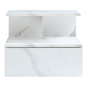 Comodino da Parete Amberg con Cassetto e Ripiani 40x35x31 cm - [en.casa]