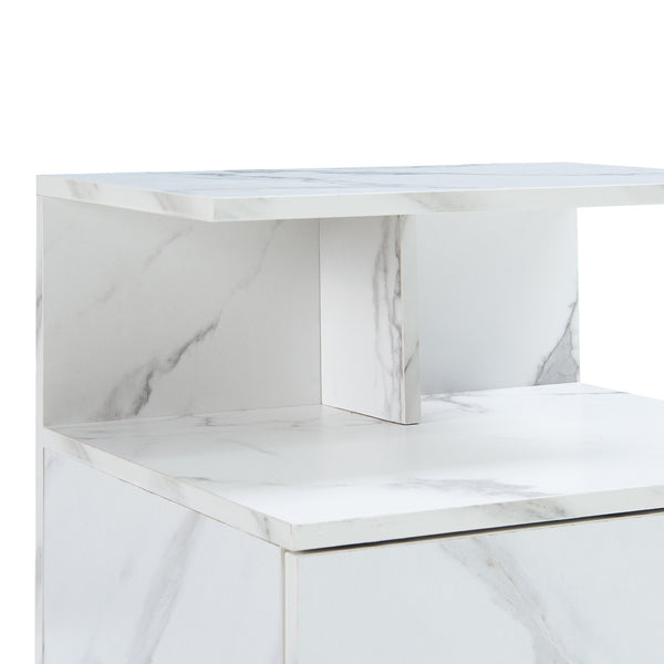 Comodino da Parete Amberg con Cassetto e Ripiani 40x35x31 cm - [en.casa]