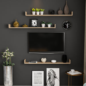 Set di 3 Mensole da Muro 'Arden' a Forma di U - Vari Colori [en.casa]