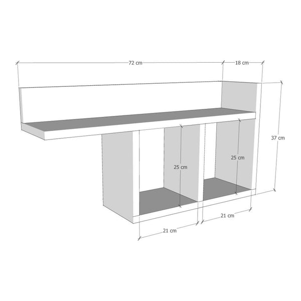 Scaffale da Parete Åsele 72 x 18 x 37 cm - Vari Colori [en.casa] 