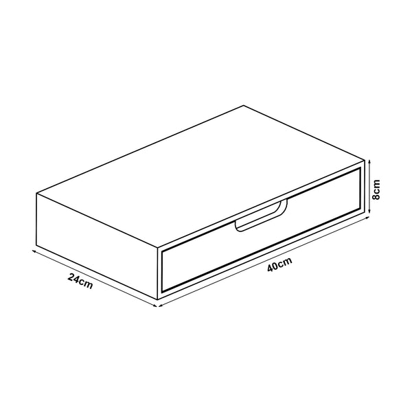 Mensola Bokn con Cassetto Integrato 40 x 24 x 8 cm Bambù - Vari colori [en.casa] 
