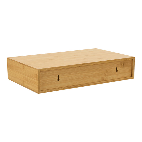 Mensola Bokn con Cassetto Integrato 40 x 24 x 8 cm Bambù - Vari colori [en.casa] 