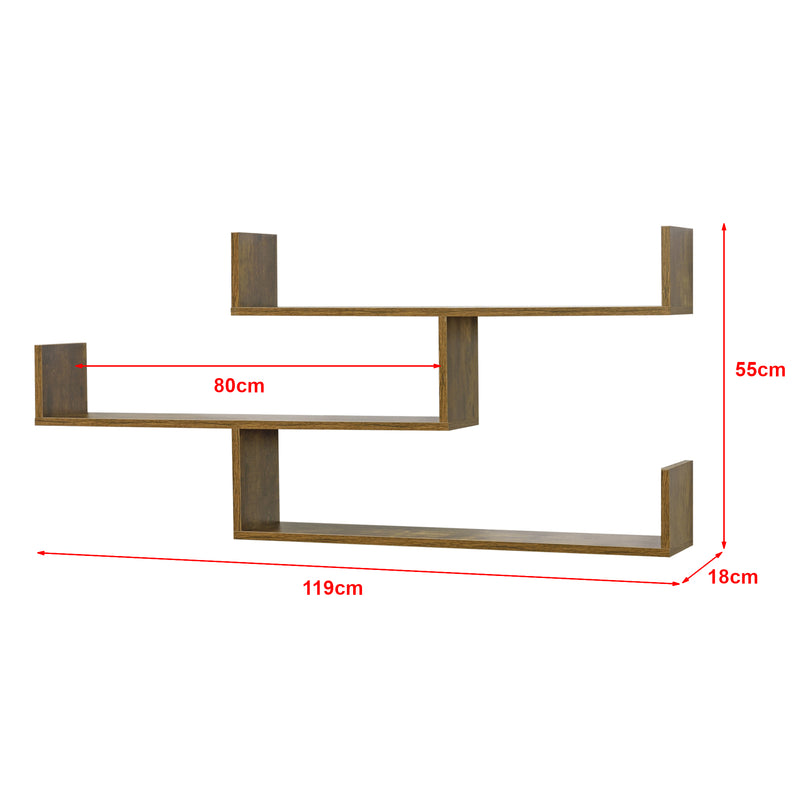 Schizzo in scala Mensola da Parete Grimstad con 3 Ripiani 119x18x55 cm [en.casa]