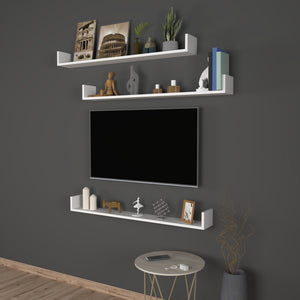 Set 'Höganäs' 3 Mensole da Muro - Consolli Pensili con Piano d'Appoggio a Forma di U - Vari Colori e Misure [en.casa] 