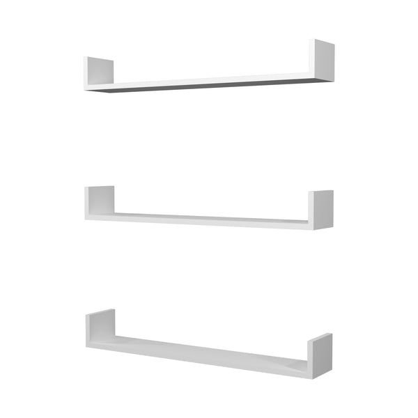 Set 'Höganäs' 3 Mensole da Muro - Consolli Pensili con Piano d'Appoggio a Forma di U - Vari Colori e Misure [en.casa] 