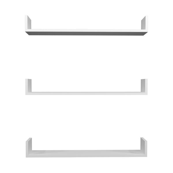 Set 'Höganäs' 3 Mensole da Muro - Consolli Pensili con Piano d'Appoggio a Forma di U - Vari Colori e Misure [en.casa] 