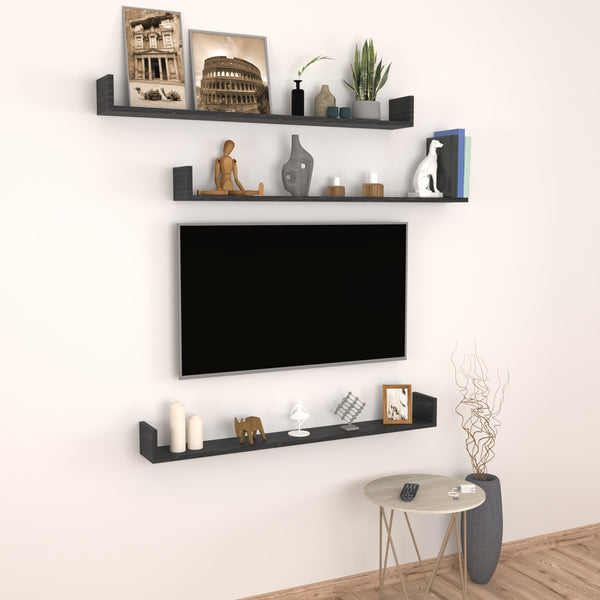 Set 'Höganäs' 3 Mensole da Muro - Consolli Pensili con Piano d'Appoggio a Forma di U - Vari Colori e Misure [en.casa] 