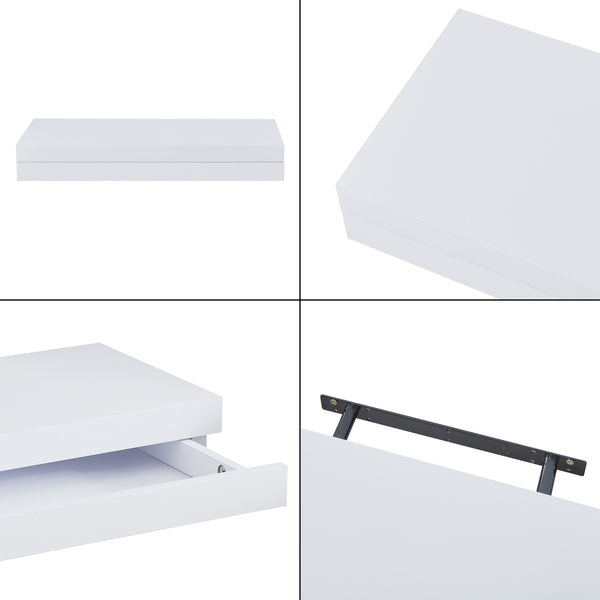Mensola Karkkila con Cassetto Integrato Comodino Sospeso 60 x 23,5 x 8 cm - Vari colori [en.casa] 