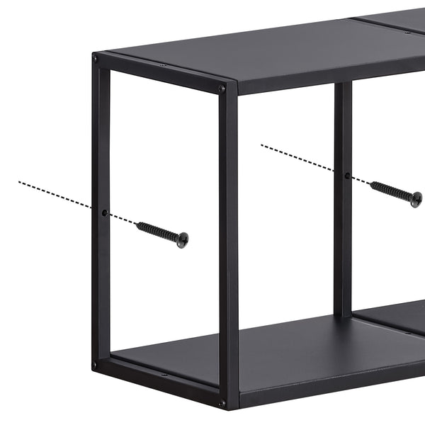 Set Nostened di Mensole da Muro 28 x 28 x 20 cm in Acciaio - Nero [en.casa]