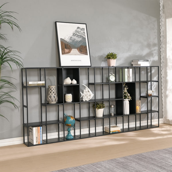 Set Nostened di Mensole da Muro 28 x 28 x 20 cm in Acciaio - Nero [en.casa]