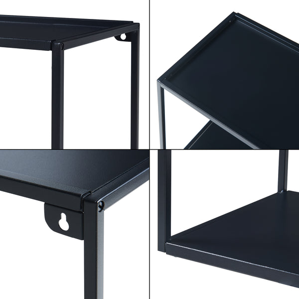 Mensola da Parete Notodden Telaio Rettangolare - Acciaio Nero [en.casa] 