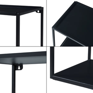 Mensola da parete Notodden Nero Acciaio [en.casa]