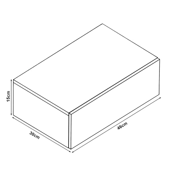 Mensola da parete Oslo con cassetto 46x30x15cm vari colori [en.casa]