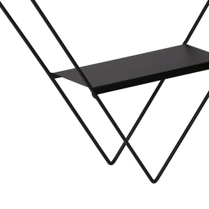 Scaffale Pensile a Forma di Piramide / Rombo Consolle Triangolare / Romboidale a Muro con 3 Ripiani Mensola da Parete in Metallo Nero [en.casa] 