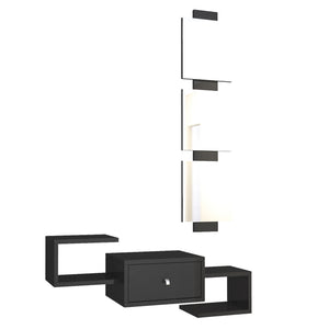 Set da Ingresso 'Brædstrup' Composto di Specchio e Mensola da Muro con Ripiani e Cassetto - Vari Colori [en.casa]