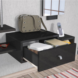 Set da Ingresso 'Brædstrup' Composto di Specchio e Mensola da Muro con Ripiani e Cassetto - Vari Colori [en.casa]