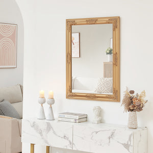 Specchio da parete Punkalaidun in stile barocco 80x60 cm color oro [en.casa] - premiumXL