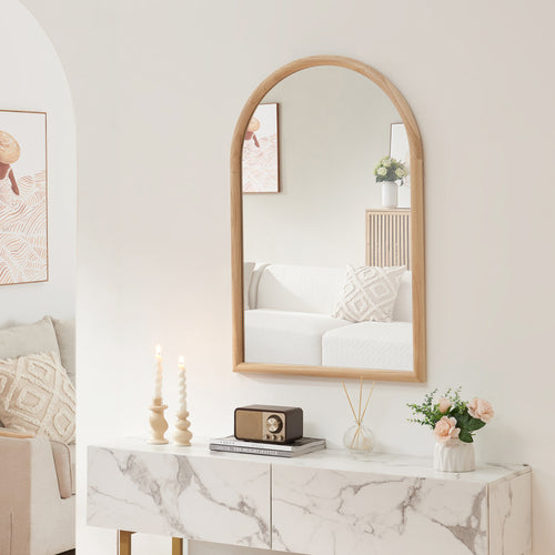 Specchio da parete Podena 90x60 cm naturale [en.casa] - premiumXL