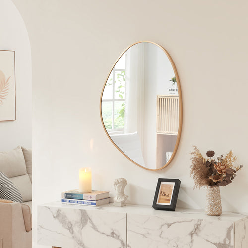 Specchio da parete Lardkapihond 75x53 cm color oro [en.casa] - premiumXL