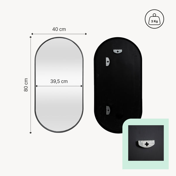 Specchio Ovale da Parete Picciano - Vari Colori e Misure [en.casa]