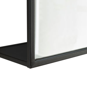 Specchio da Parete Sunne con Ripiani in Acciaio Nero - Vari Modelli [en.casa] 