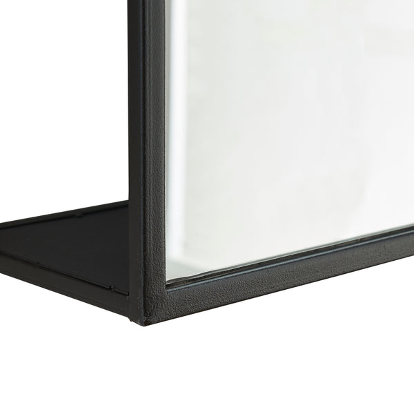 Specchio da Parete Sunne con Ripiani in Acciaio Nero - Vari Modelli [en.casa] 