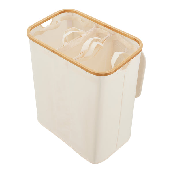 Cesto Portabiancheria Rusko con Coperchio e 3 Sacchi - Vari colori [en.casa]