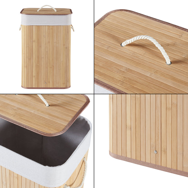 Cesto Portabiancheria Salla con Coperchio e Sacco Rimovibile - Vari Modelli [en.casa] 