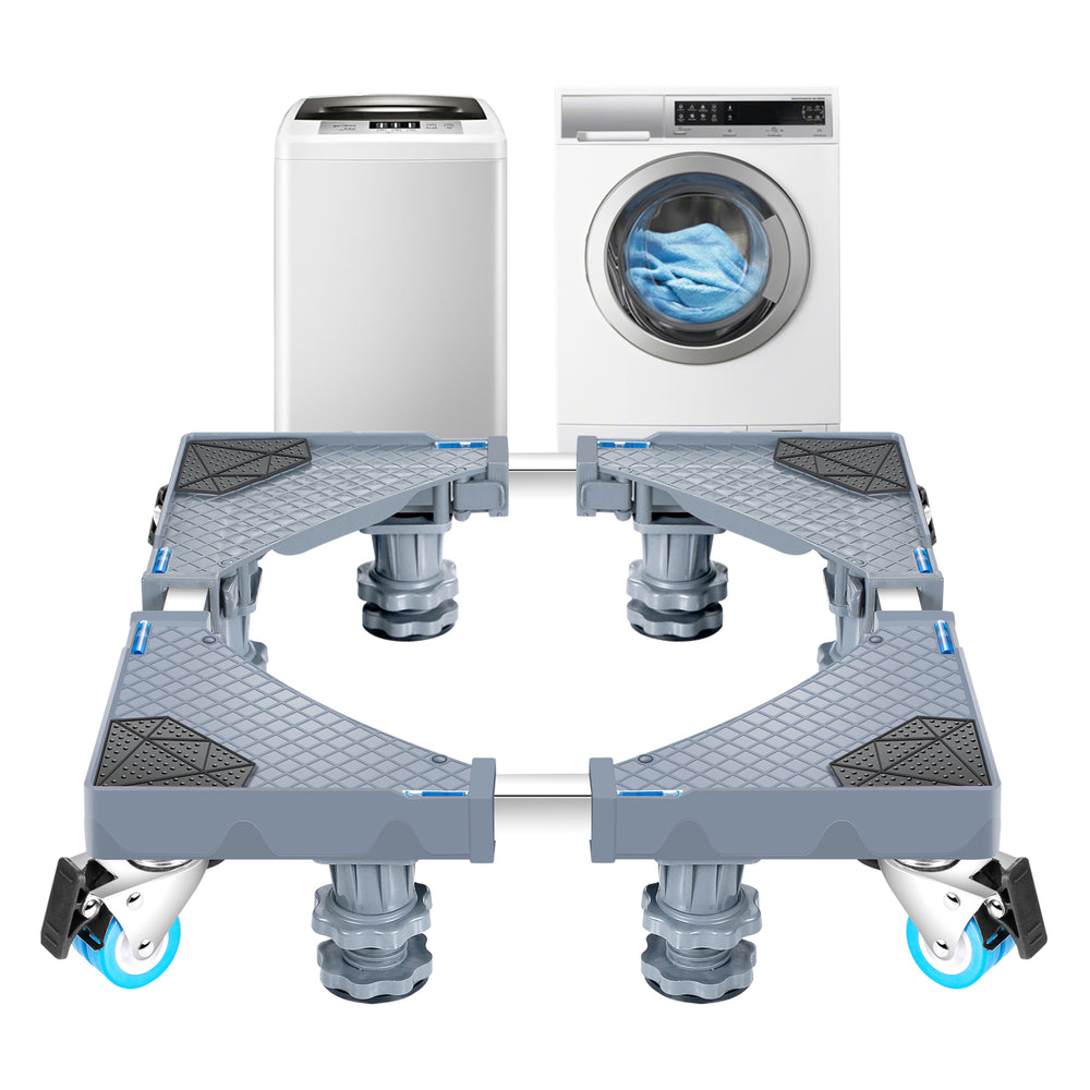 Carrello 'Maisach' con Base Regolabile per Elettrodomestici, Supporto di Rialzo con Rotelle e Piedini - Grigio [en.casa]