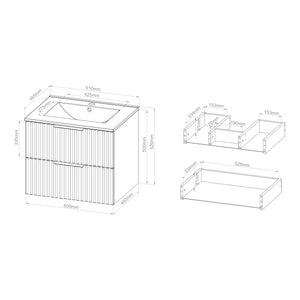 Mobile Sottolavabo Veppenssan con Lavabo e 2 Cassetti - Effetto Rovere - Varie Misure [en.casa]